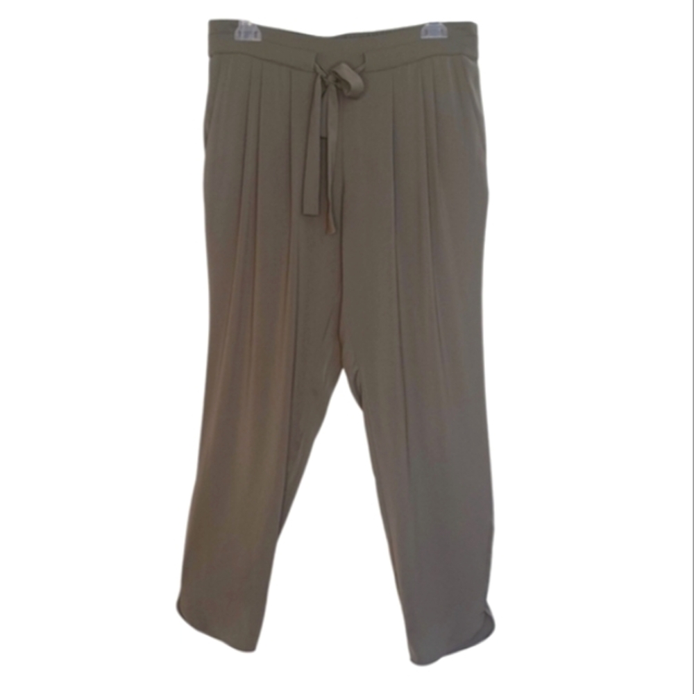 The Reset R Label Weekend Tie Waist Pull On Pants Women's Sz Med Olive Green
